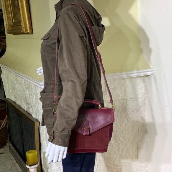 Madewell Burgundy Leather Doctors Satchel Shoulder Bag - Picture 10 of 10